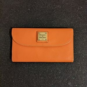 Dooney Bourke Tangerine Pebbled Continental Wallet Organizer Clutch